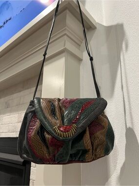 Vintage Sharif Leather Patchwork Should Bag Made in USA
